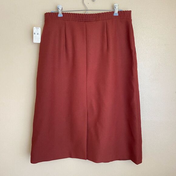 NWT Deadstock VTG Sears Fashion Place Size L Burnt Dark Orange Mod Skirt Pockets - Picture 5 of 8
